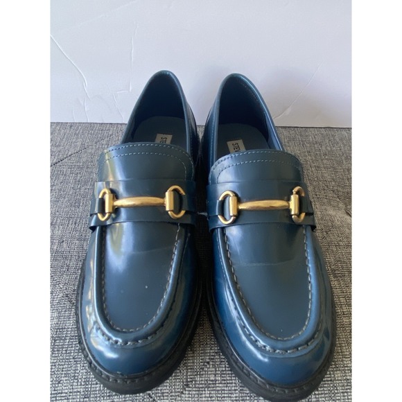 Steve Madden Chunky Lugged Sole Blue Mistor Loafer Women's Shoe Size 8 - Picture 7 of 16